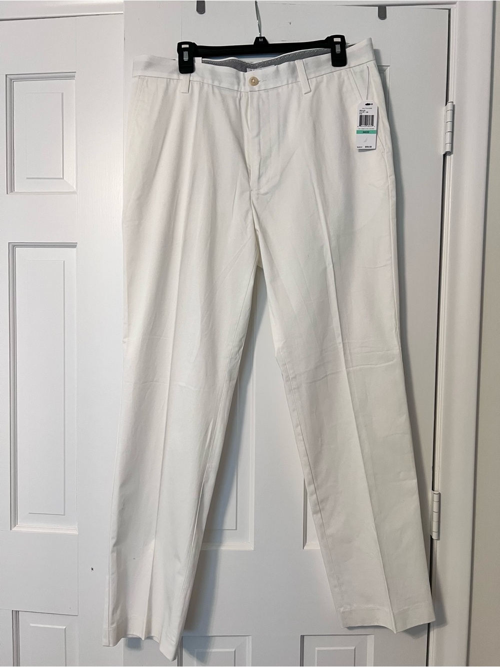 Nautica Men's White Dress Pants - Tailored Straight Leg 34/32